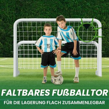 Міцний комплект футбольних воріт 4 розмірів для саду (180-365 см) Доступний як окремостоячий або складний варіант Зі сталевою трубою або ПВХ рамою Повний комплект для саду та парку 180120 см, металеві складні - Білий