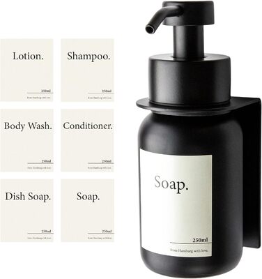 Скляний дозатор для мила з самоклеючим настінним кронштейном Помповий дозатор для рідкого мила з нержавіючої сталі Дозатор для мию