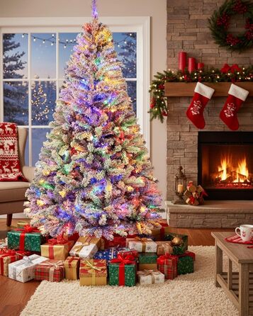 Штучна ялинка з вогнями 180 см біла Himimi