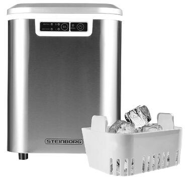 Машина для виробництва кубиків льоду з нержавіючої сталі Льодогенератор 12 кг за 24 години Місткість 2,2 літра Машина для морозива Кубики льоду Льодогенератор Льодогенератор