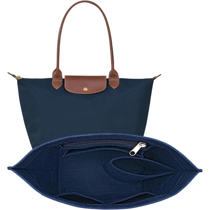 Вставка-органайзер для гаманця з фетру для сумочки Longchamp Le Pliage L (темно-синя, велика) Велика Темно-синя