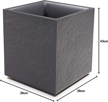 Квітковий горщик Ondis24, Vulkan 40 з резервуаром для води, зимостійкий (антрацит)