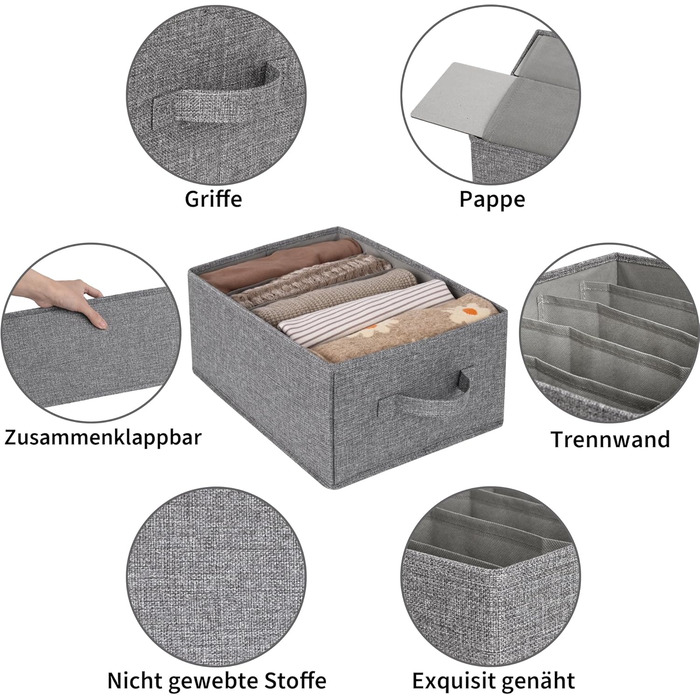 Органайзер для штанів GRANNY SAYS для гардеробу, 2 шухляди-органайзери, органайзер для гардеробу для футболок, світло-сірі коробки-органайзери для джинсів для гардеробу, складні коробки для зберігання одягу, 2 шт., світло-сірий
