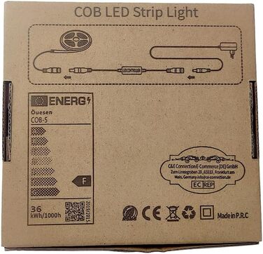 Світлодіодна стрічка COB 5M з таймером, світлодіодна стрічка з можливістю затемнення з пультом дистанційного керування, самоклеюча стрічка тепла біла 3000K, стрічка водонепроникна IP44 стрічка для кухонного ліжка Телевізор непрямого освітлення Теплий біли