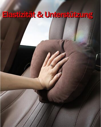 Набір з 2 подушок для шиї автомобіля, підтримка шиї в підголівнику, подушка для підтримки шиї з суперфібри, поліестер на рослинній основі, 30x19 см, багаторазова та регульована (чорна)