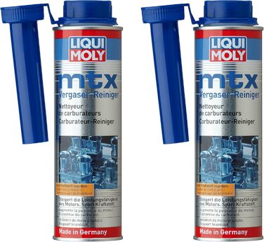 Очищувач карбюратора Liqui Moly 2 шт. mtx 300мл Видаляє відкладення в карбюраторі, клапанах, свічках запалювання і камері згоряння і запобігає утворенню нових Паливна присадка для бензинових двигунів 2 шт. 300 МЛ