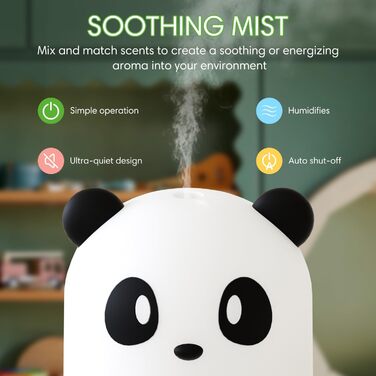 Аромадифузор SALKING, Ультразвуковий ароматерапевтичний дифузор Children Panda для ефірних масел, з функцією автоматичного вимкнення, Дифузор для подарунків до Дня захисту дітей