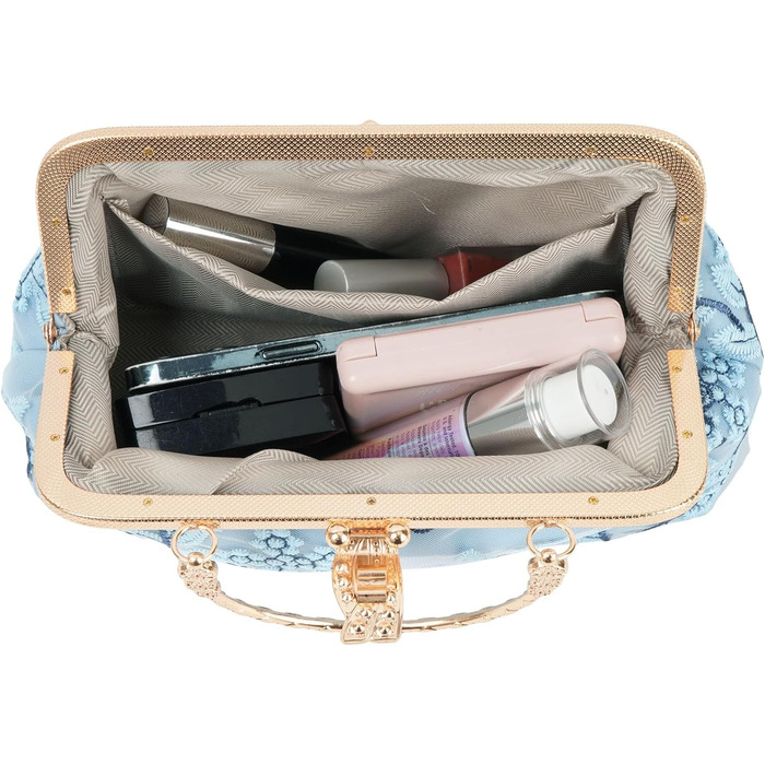 Сатеневий клатч для вечірки та особливих подій, блакитний (08301)