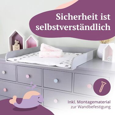 Пеленальний матрацик сумісний з комодами IKEA Hemnes тощо 159,5x80x10 см Пеленальний матрацик з кришкою з сірого дерева МДФ Пелена