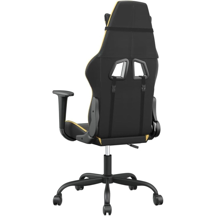 Ігрове крісло, чорно-золота штучна шкіра, офісне крісло, ігрове крісло, обертове крісло, письмове крісло - 3143643