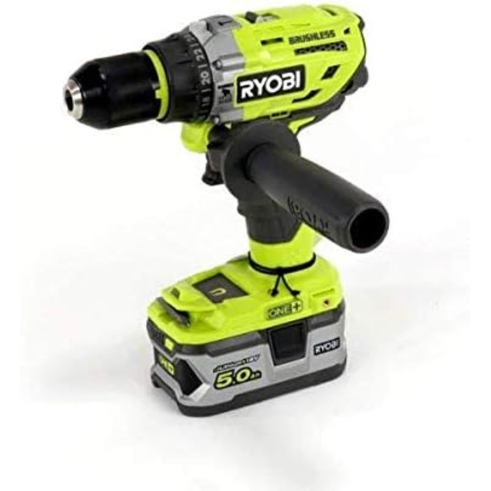 Акумуляторний ударний дриль-шуруповерт Ryobi (18 В, функція ударного свердління, 2 акумуляторні батареї 2,0 і 5,0 Ач, швидкозатиск