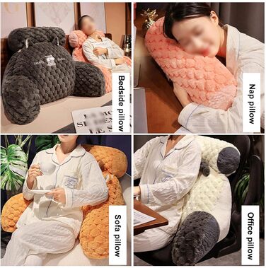 Подушка для читання, велика спинна подушка для сидіння в ліжку, велика клиноподібна спинка для дорослих та дітей з підлокітниками, опора для спини дивана та ліжка, подушка для підтримки спини (Розмір 7550 см, Колір Синій) 7550 см Синій