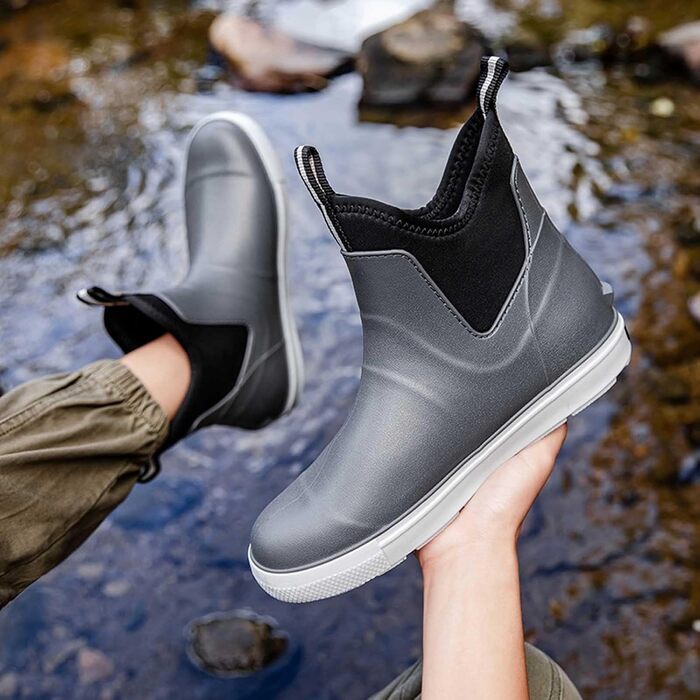 Водне взуття, гумові чоботи, нековзні, для риболовлі, катання на човні, роботи, чоловічі, для подорожей та походів, сині, 40 2/3 EU