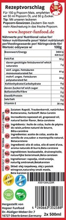 Літр олії для попкорну з тонким смаком натурального вершкового масла та практичним носиком Попкорн зі смаком кукурудзяного масла з високим нагріванням Жир Rapeseed Symphony зі смаком олії виноградних кісточок та вершкового масла 500 мл (2 шт. в упаковці),