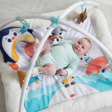 В-1 Play Mat Baby з музикою, 0 місяців, Play Blanket Baby, 18 заходів, інтерактивна музична фігурка, висококонтрастна дитяча книга, регульовані бантики, (Полярні чудеса), 2-