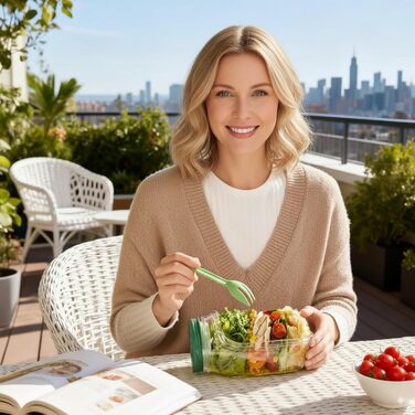 Салатна капсула, салатна капсула, контейнер для салату, банка для салату, коробка на винос, складна салатна вертлюжка, портативна салатна капсула, коробка для снеків з кришкою, підходить для дому, відпочинку на природі, подорожей та вечірок (зелений)