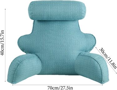 Подушка для читання для ліжка велика подушка з підлокітниками Подушка для ліжка, підтримка спини, підтримка ліжка довга подушка для голови, підтримка спини, підтримка спини сидіння, підтримуюча подушка, синя