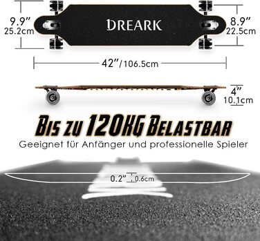 Лонгборд Classic Pro 42" 107 см 8-шаровий клен ABEC-11 PU колеса 70x51 мм T-Tool у комплекті вага до 120 кг для дорослих дівчат хлопчиків початківців drop-through freeride cruiser класний дизайн оригінал 2025