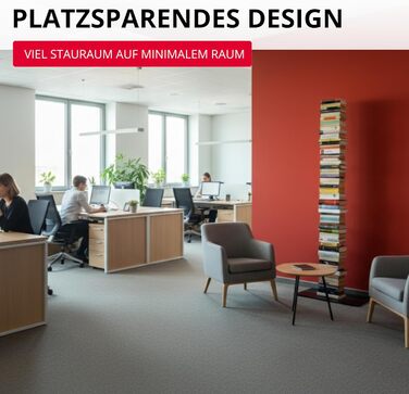 Окремостояча книжкова шафа зі сталі з порошковим покриттям, висотою 170,5 см, компактна книжкова шафа з основою та полицями, сучасний дизайн (735B)