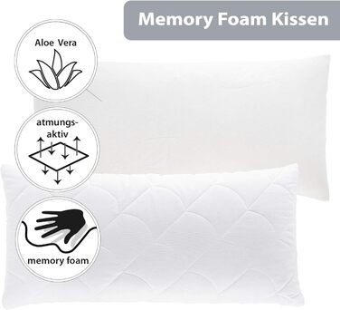 Подушка з піни з ефектом пам&39яті (40x80 см) Ергономічна подушка для підтримки шиї з ефектом пам&39яті Ортопедична подушка для підтримки шиї Дихаюча подушка для сну для алергіків 40 x 80 см