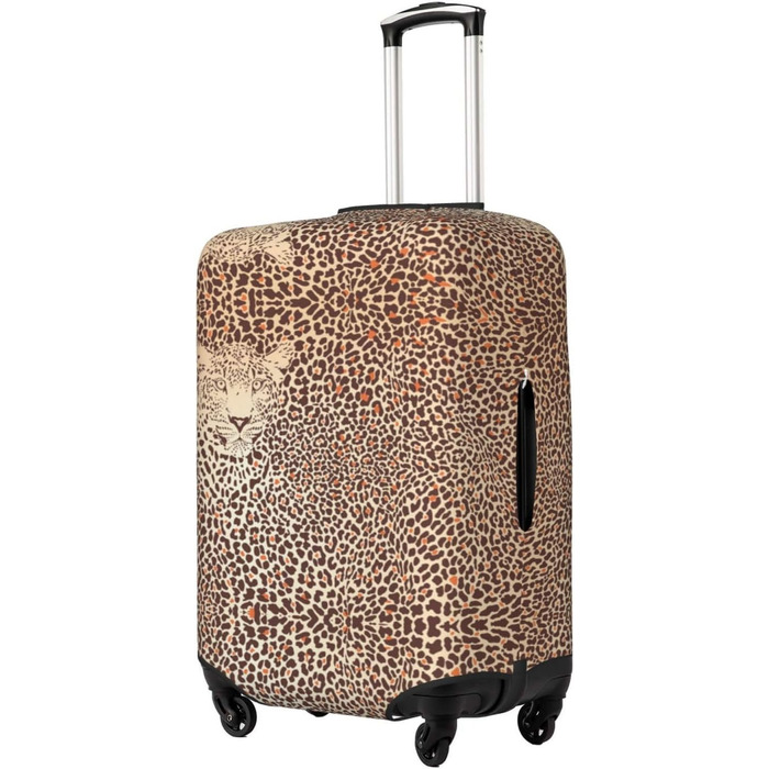 Чохол для валізи Леопардовий принт, міцний захист для багажу, підходить для валіз розміром 45.7 - 81.3 см, розмір XL, Чорний, X-Large