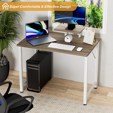 Письмовий стіл з полицею для монітора, стіл для ПК, комп&39ютерний стіл 80x40x75см, комп&39ютерний стіл, офісний стіл, дерев&39яний офісний стіл, стабільний стіл для ноутбука, робочий стіл, колір темного дерева 80x40x75см