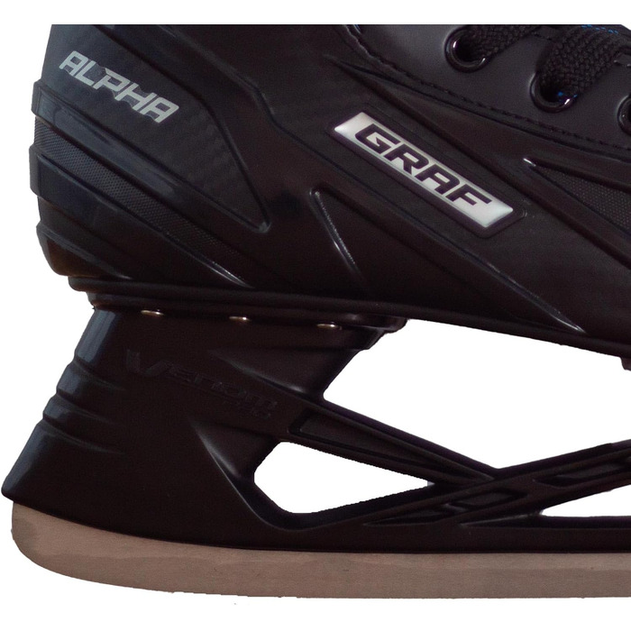 Ковзани Alpha GRAF для дорослих, людей похилого віку, для відпочинку, хокею, чорно-сині, унісекс, розмір 43
