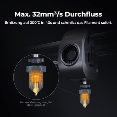 Принтер Creality K1 Max, високошвидкісний 3D-принтер з максимальною швидкістю 600 мм/с, автоматичним вирівнюванням, подвійним охол