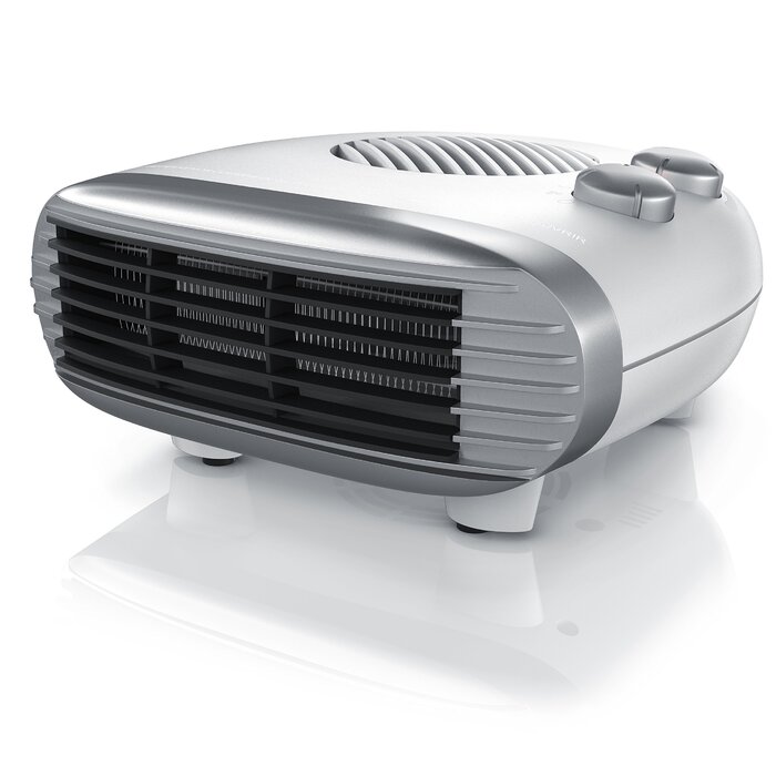 Енергозберігаючий тихий вентилятор-обігрівач Brandson, 3 рівні потужності, вентилятор-обігрівач для ванної кімнати з термостатом, індикатор роботи, 2000 Вт, низький рівень шуму, енергоефективний, захист від перегріву, автоматичне вимкнення A Білий