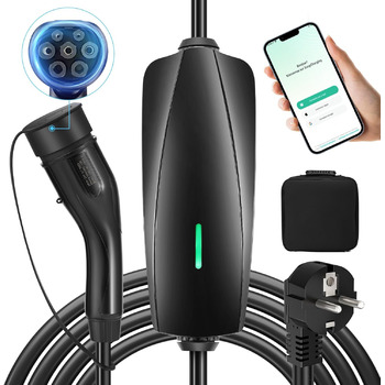 Зарядний пристрій для електромобілів EVJUICION, управління через додаток, зарядний пристрій для електромобілів типу 2 Schuko 8-16