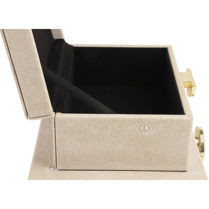 Шкатулки для коштовностей HofferRuffer зі штучної шкіри, декоративні шкатулки для зберігання аксесуарів, органайзер із золотистою фурнітурою, класична веганська шкіра, набір з 2 шт. (світло-сірий)