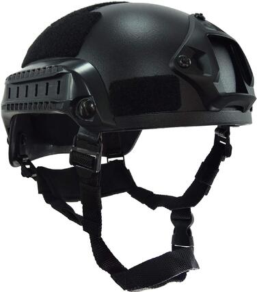 Тактичний шолом для пейнтболу MICH 2001 у стилі страйкболу з кріпленням для ПНВ та бічною планкою для страйкболу, чорний