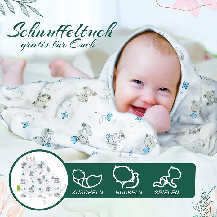 М'які м'які бамбукові муслінові серветки для відрижки підгузків, 4 муслінові серветки 80x80см 1 серветка для обіймів, тканинні під