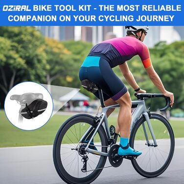 Набір велосипедних інструментів, мультиінструмент 16-в-1 з водонепроникною кришкою, міні-насос, 12 гумових накладок з клейким покриттям, практичне місце для зберігання