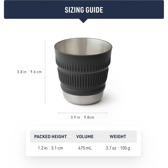 Складана кружка з нержавіючої сталі Sea to Summit Detour - Falt-Becher сірий Moonstruck Grey