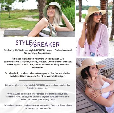 Жіноча панама-капелюх від сонця з тонкою стрічкою, солом&39яний капелюх, капелюх-флоппі, літній капелюх, капелюх-федора styleBREAKER, один розмір, білий