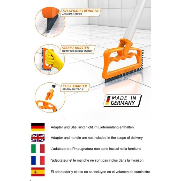 Щітка для швів FUGINATOR - Щітка для чищення швів у ванних кімнатах, туалетах, кухнях тощо - Чищення настінної та підлогової плитк