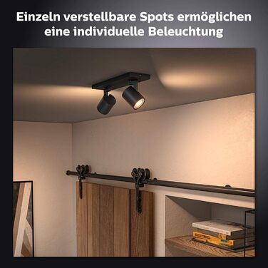 Набір Philips Hue Pillar Runner 2 споти для внутрішнього освітлення (білий колір) диммерний вимикач (чорний)