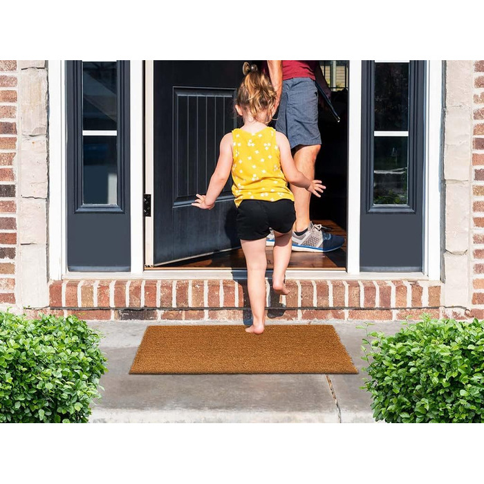 Кокосовий килимок 60x40x2,4 см Килимок для дверей з міцного кокосового волокна Килимок для вхідних дверей та зони входу Килимок для вловлювання бруду заввишки 2,4 см Килимок, що легко доглядається Килимок Nature, 40 x 60 см (прямокутний)