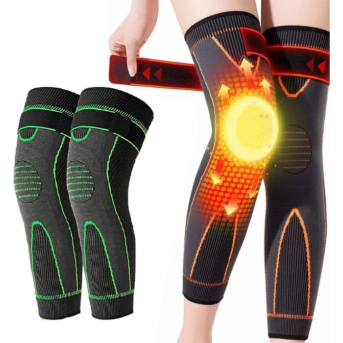 И Reduefast Acupressure Detoxing & Shaping Kneepads - наколінники для акупунктури Kneeka з самонагріванням коліна турмалінові акупунктурні наколінники з самонагріванням коліна ефективна допомога при схудненні (2XL, зелені), 2 шт.