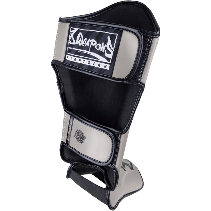 ЗБРОЇ Щитки для гомілок Unlimited 2.0, піщано-чорні, для тренувань та змагань, високоякісна синтетична шкіра та ідеальна амортизація, для муай-тай, K1, MMA, карате та кікбоксингу, 8