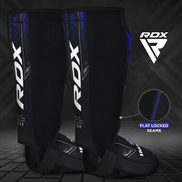 Щитки для гомілок RDX IMMAF для кікбоксингу, захисні накладки на підйомники для боксу, бойових мистецтв, ММА, спарингу, захист ніг для чоловіків та жінок, спорядження для кікбоксингу, синій розмір S