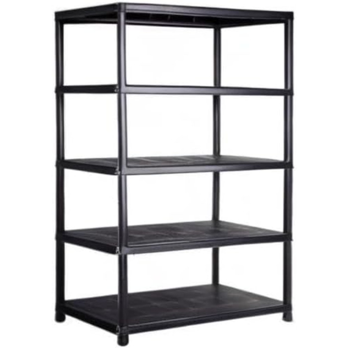 Пластиковий стелаж Ondis24 антрацитового кольору, 120 x 40 x 180 см міцний стелаж без болтів з 5 полицями, 60 кг на полицю полиця для зберігання, полиця для підвалу, полиця для майстерні, полиця для зберігання в гаражі та коморі