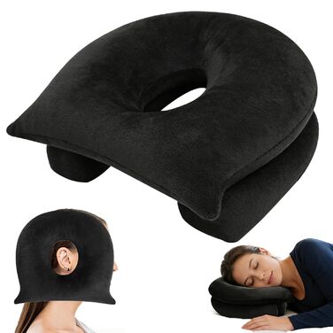 Подушка для пірсингу з отвором, подушка для пірсингу вуха у формі пончика 35 * 32 * 15 см, пончик для тих, хто спить на боці, подушка для пірсингу, збільшена висота наповнення для полегшення болю в вухах для дітей та дорослих