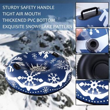 Надувні санки для дорослих дітей - JanTeelGO Snow Tube шина снігова шина розсувна шина 120см з ручками, стійка до подряпин, морозо