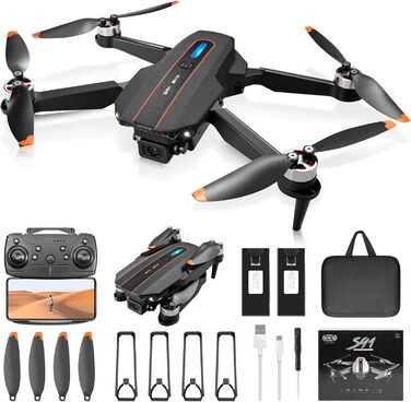 Дрон з камерою HD 4K, складаний з FPV передачею, RC квадрокоптер з сумкою, круговий політ, 3D фліп, повернення однією кнопкою, безголовий режим, міні дрон подарунок для початківців, дітей, підлітків