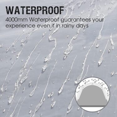 Портальний намет 3-4 особи кемпінговий водонепроникний купольний намет 4000 мм з тентом сімейний намет фестивальний намет для кемпінгу, подорожей, трекінгу, саду синього кольору