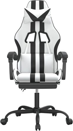 Ігрове крісло з підставкою для ніг, крісло для ПК, ігрове крісло, крісло для геймерів, крісла для домашнього офісу, крісла для ігор, крісло для PlayStation, комп&39ютерне крісло, біла та чорна штучна шкіра