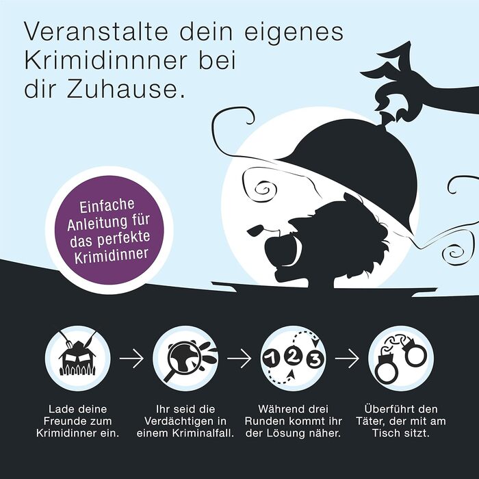 Вечеря з таємничим вбивством вдома Culinario Mortale на 5-7 осіб - вбивство за бортом/розважальна вечеря з таємничим вбивством вдома/кримінальні ігри для дорослих/гра на вечерю зі злочином