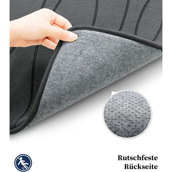 Килимок для ванної кімнати chakme з піни з ефектом пам&39яті, нековзний килимок для ванної, що миється, м&39який абсорбуючий килимок для ванної кімнати, килимок для душу для ванної кімнати темно-сірого кольору, 50x80 см